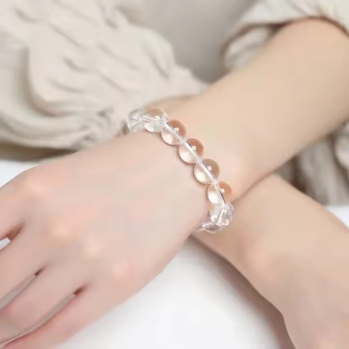 Natural Crystal Clear Quartz Round Bead Elastic Cord Adjustable Comfortable Party Friends Family Christmas Gift - Image 6