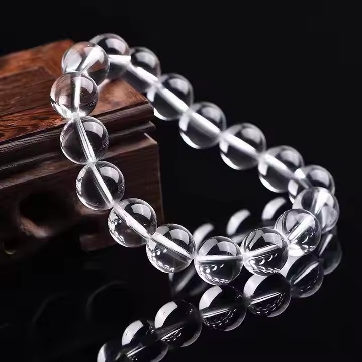 Natural Crystal Clear Quartz Round Bead Elastic Cord Adjustable Comfortable Party Friends Family Christmas Gift - Image 2