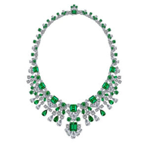 ZOCA 925 sterling silver Luxury Elegant Synthetic Ruby Emerald Diamond Gemstones Necklaces Wedding Party Jewelry For Women