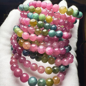 Natural 4A Candy Colorful Tourmaline Round Beads Bracelet Necklace Represents passion,receiving blessings ,Fine Jewelry - Image 3