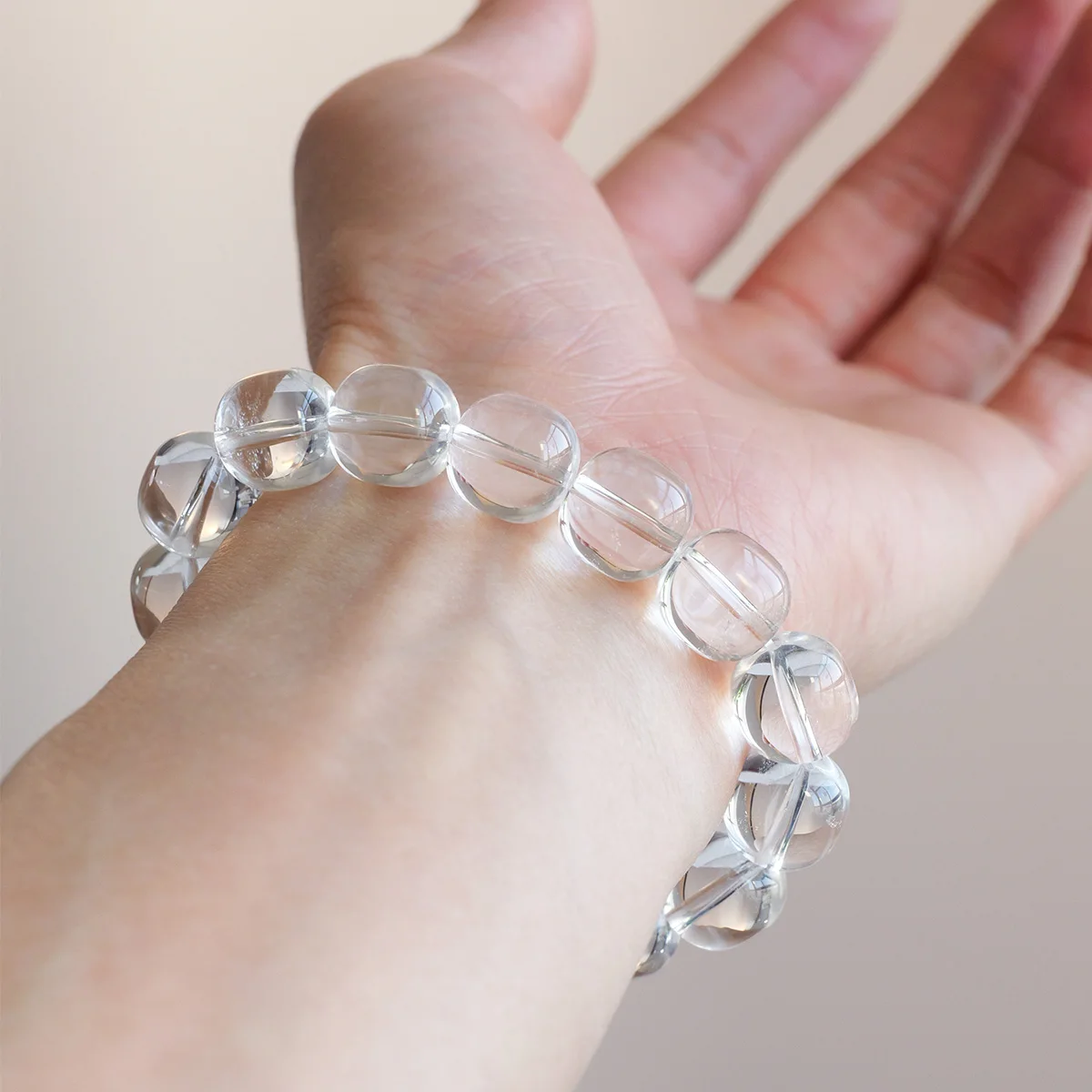 Natural Crystal Clear Quartz Round Bead Elastic Cord Adjustable Comfortable Party Friends Family Christmas Gift - Image 3