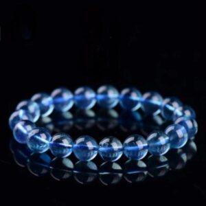 Natural Devil Blue Aquamarine Bead Bracelet