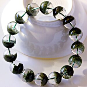 Brazil Green Ghost Stone Half Basin Lucky Business Gift Bracelet Natural Crystal Cornucopia HandString for Men and Women Jewelry - Image 2