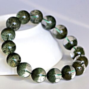 Brazil Green Ghost Stone Half Basin Lucky Business Gift Bracelet Natural Crystal Cornucopia HandString for Men and Women Jewelry