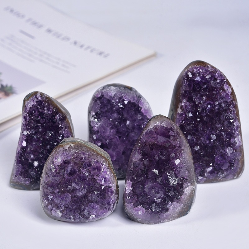 Natural Amethyst Cluster from Uruguay – Polished Raw Crystal Geode for Home Décor & Healing