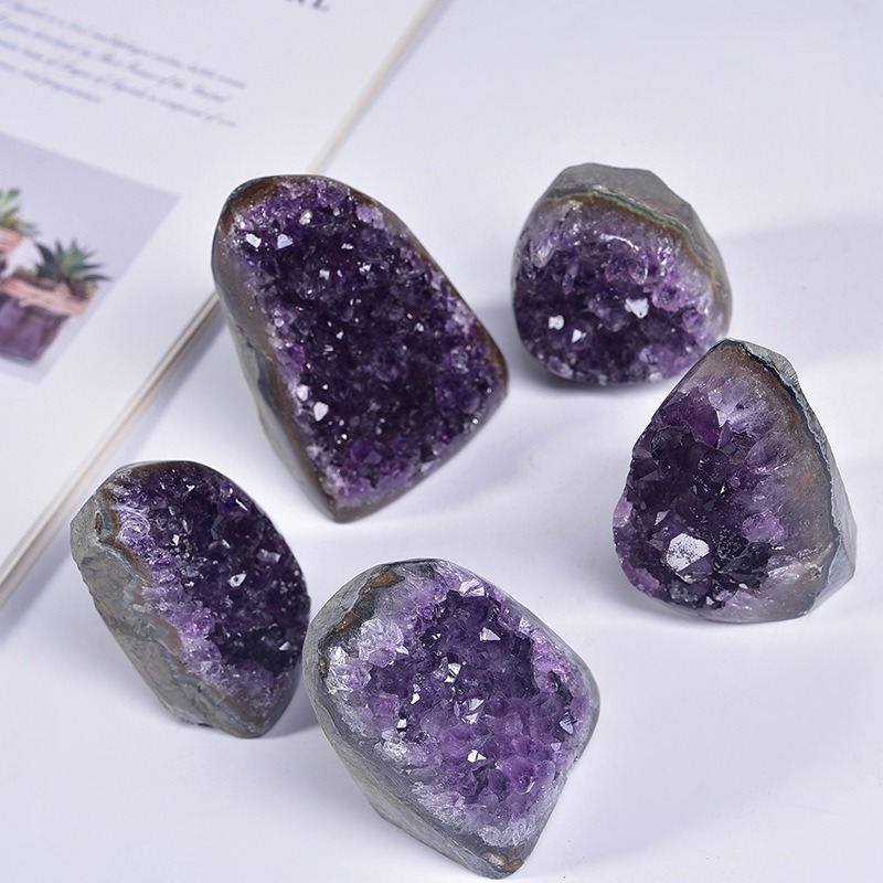 Natural Amethyst Cluster from Uruguay – Polished Raw Crystal Geode for Home Décor & Healing - Image 5